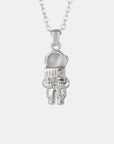 Astronaut Pendant Cat's Eye Stone Stainless Steel Necklace