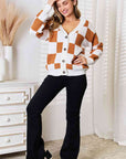 Double Take Button-Up V-Neck Dropped Shoulder Cardigan