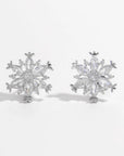 925 Sterling Silver Zircon Snowflake Earrings
