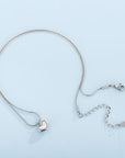 Mother-Of-Pearl Heart Pendant Stainless Steel Necklace