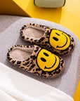 Melody Smiley Face Leopard Slippers