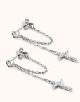 Moissanite 925 Sterling Silver Cross Earrings