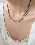 Agate Beaded Titanium Steel Necklace
