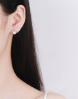 Natural Pearl Moissanite 925 Sterling Silver Earrings