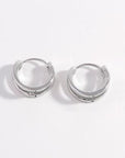 925 Sterling Silver Inlaid Zircon Huggie Earrings