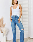 Judy Blue Full Size High Waist Distressed Straight-Leg Jeans