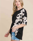 BOMBOM Rodeo Love Ribbed Animal Contrast Tee