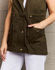 Zenana More To Come Full Size Military Hooded Vest