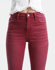 BAYEAS Full Size High Waist Distressed Raw Hem Flare Jeans