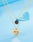 Stainless Steel Double-Layered Heart Pendant Necklace