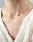 18K Gold-Plated Oil Drip Bead Necklace
