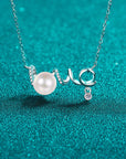 Natural Pearl Moissanite 925 Sterling Silver Necklace
