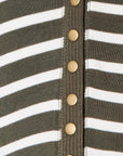 Zenana Full Size Striped Snap Down Cardigan