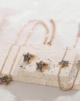 Star Necklace, Bracelet and Stud Earrings Jewelry Set