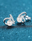 Natural Pearl Moissanite 925 Sterling Silver Earrings