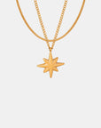 Star Pendant Double-Layered Titanium Steel Necklace