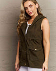 Zenana More To Come Full Size Military Hooded Vest
