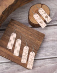 Heart Pattern Wooden Dangle Earrings