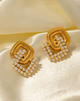 18K Gold-Plated Stainless Steel Square Earrings