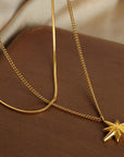 Star Pendant Double-Layered Titanium Steel Necklace