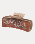 Sunflower PU Leather Acrylic Claw Clip